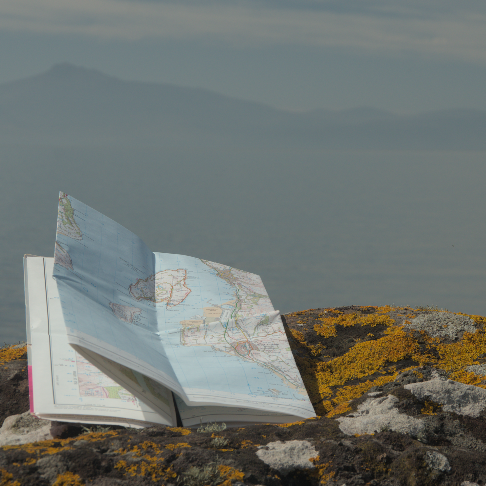 A map and distant hills